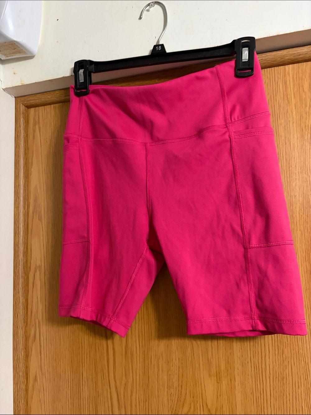 Performance High-Waist Bike Shorts in Bright Pink